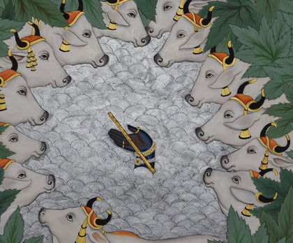 Krishna with Cows - 03, , Ethnic Art - Artisera