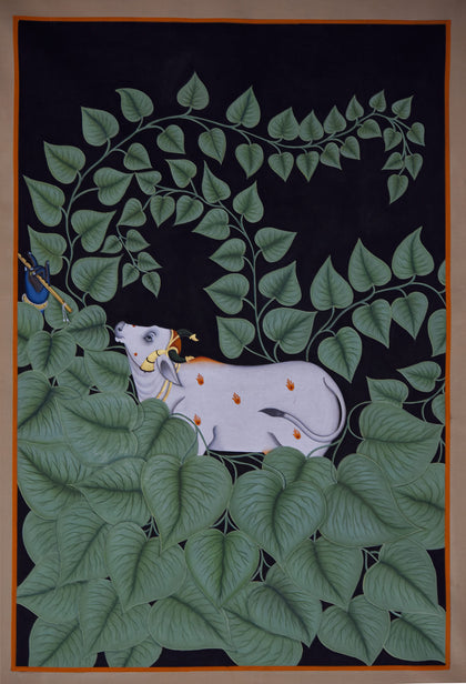 Krishna with Cow - 02, , Ethnic Art - Artisera