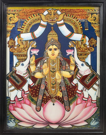 Gajalakshmi - 02, , Balaji Reverse Glass - Artisera