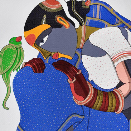 Woman in Blue and White, Thota Vaikuntam, Archer Art Gallery - Artisera