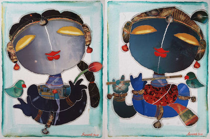 Radha and Krishna (Pair), G. Subramanian, Internal - Artisera