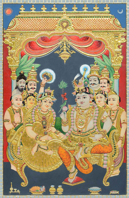 Rukmini Krishna Betrothal, , Rani Arts & Teak - Artisera