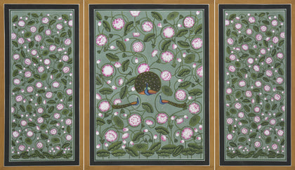Lotuses and Peacocks - 02, Nemichand, Ethnic Art - Artisera