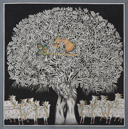 Krishna in Tree - 02, Nemichand, Ethnic Art - Artisera