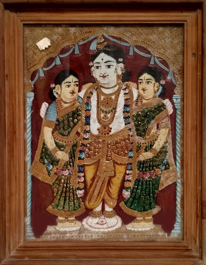 Krishna with Rukmini and Satyabhama, , Heritage Arts - Artisera