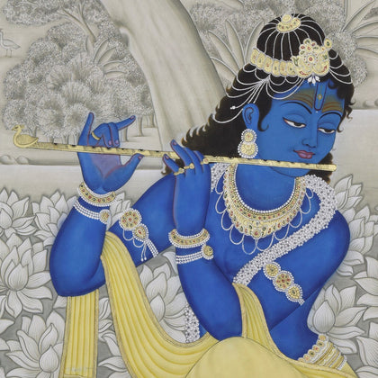 Krishna Playing Flute - 06, Nemichand, Ethnic Art - Artisera