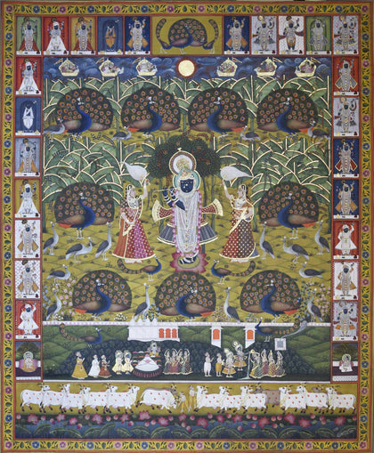 Shrinathji Playing Flute - 04, Nitin and Nilesh Sharma, Ethnic Art - Artisera