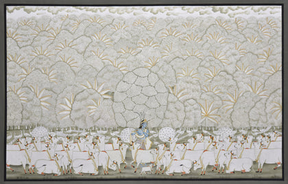Krishna with Cows in Forest - 02, Nemichand, Ethnic Art - Artisera