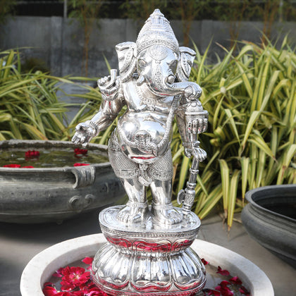 Abhanga Ganesha, , Silver Showpieces - Artisera