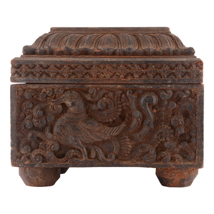 Carved Box with Hamsa, , Rani Arts & Teak - Artisera
