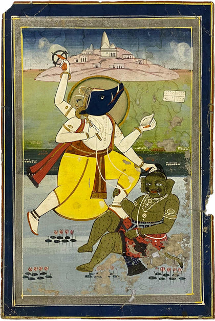 Varaha Rescuing the Earth, , Indian Miniatures - Artisera