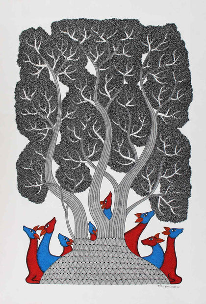 Gond - Untitled 99, Rajendra Kumar Shyam, Arts of the Earth - Artisera