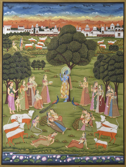 Krishna with Gopis - 04, Nemichand, Ethnic Art - Artisera