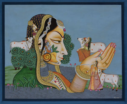 Krishna with Gopis - 01, Narendra Kumar, Ethnic Art - Artisera