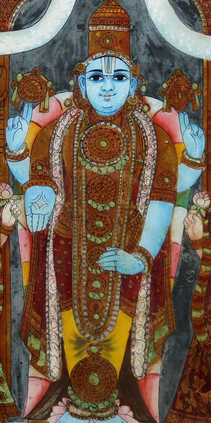Vishnu with Consorts - 01, , Phillips Reverse Glass - Artisera