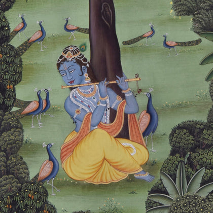 Krishna in Forest - 02, Nemichand, Ethnic Art - Artisera