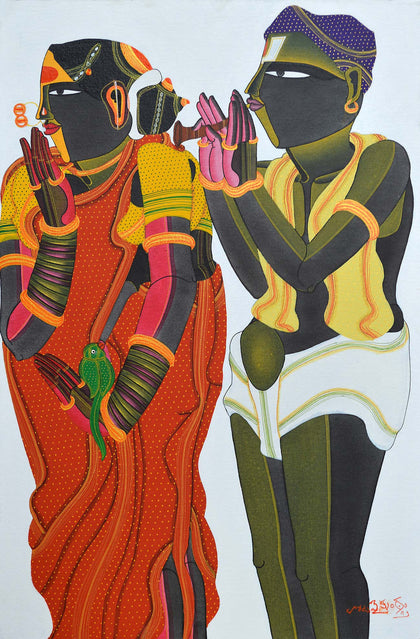 Telangana Couple, Thota Vaikuntam, Archer Art Gallery - Artisera