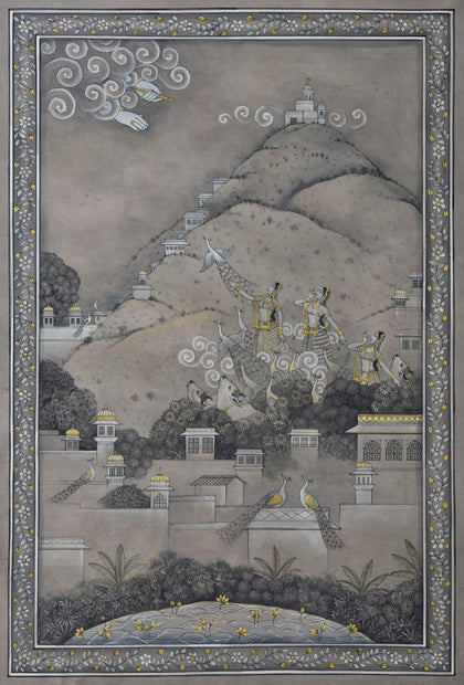 Krishna in the Clouds, Pushkar Lohar, Ethnic Art - Artisera