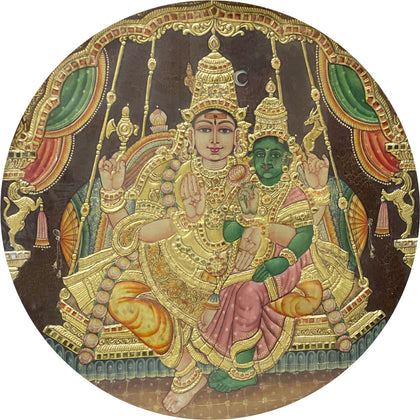 Shiva Parvati on Temple Swing, , Mriya Arts - Artisera