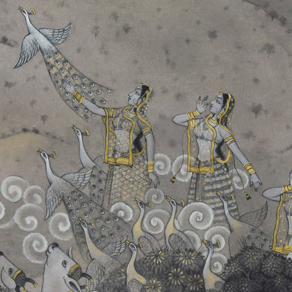 Krishna in the Clouds, Pushkar Lohar, Ethnic Art - Artisera