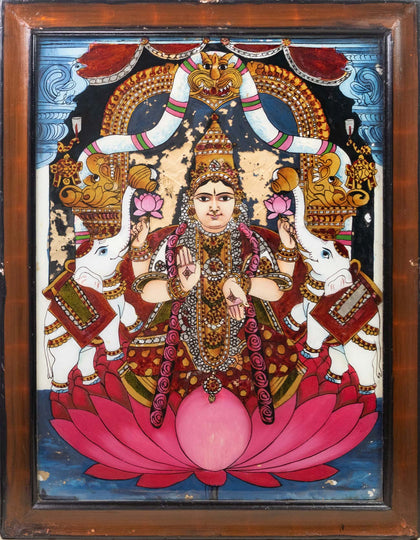 Gajalakshmi - 03, , Balaji Reverse Glass - Artisera