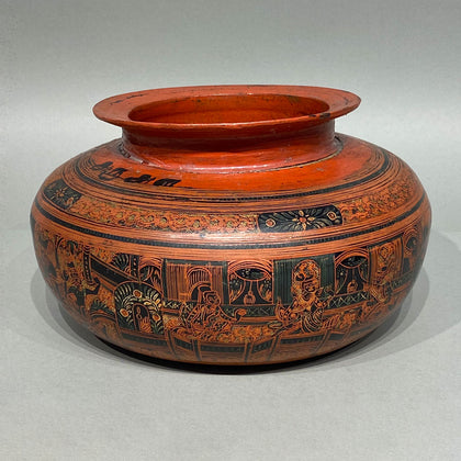 Burmese Lacquer Water Pot, , Burmese Lacquerware - Artisera