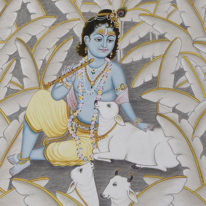 Krishna in Forest - 03, Nemichand, Ethnic Art - Artisera