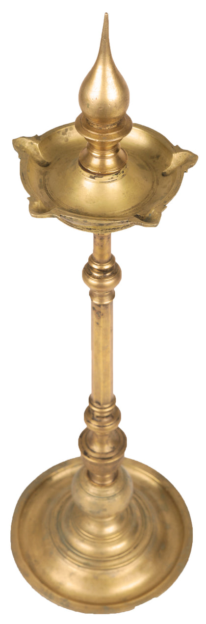 Lamp with Lotus Bud Finial, , Ritual Lamps - Artisera