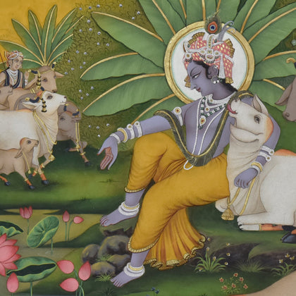 Krishna with Cows - 06, Nitin and Nilesh Sharma, Ethnic Art - Artisera