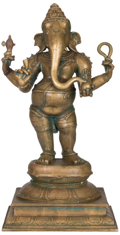Standing Ganesha, , Lost Wax Bronze Sculptures - Artisera