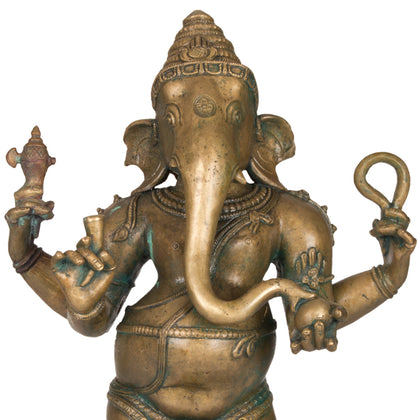 Standing Ganesha, , Lost Wax Bronze Sculptures - Artisera