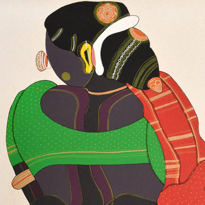 Woman in Green and Red, Thota Vaikuntam, Archer Art Gallery - Artisera