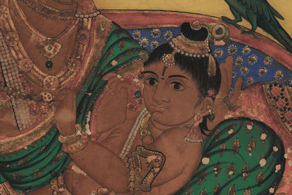 Krishna with Yashoda and Sakhis, , Mysore Paintings - Artisera