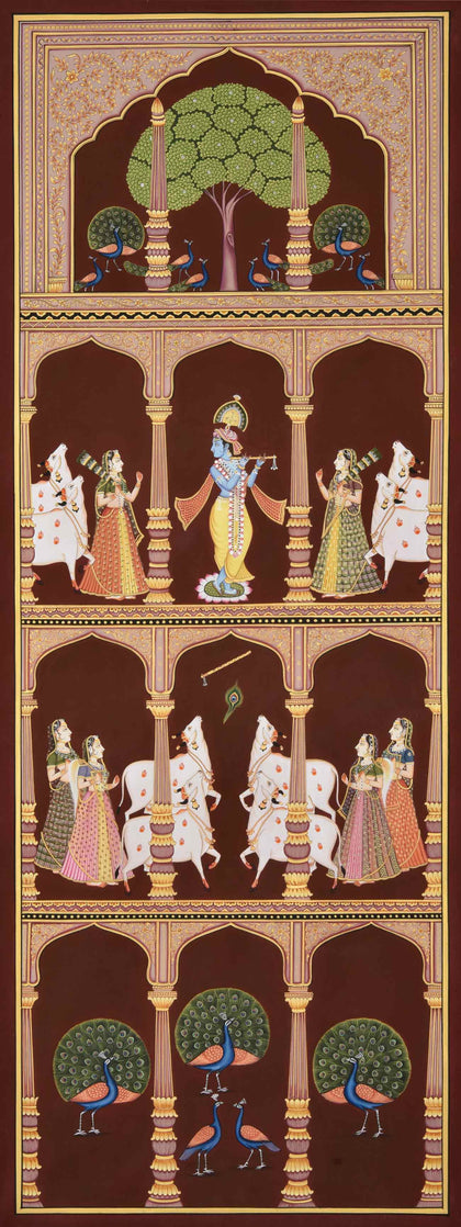 Krishna Playing Flute - 11, Nemichand, Ethnic Art - Artisera