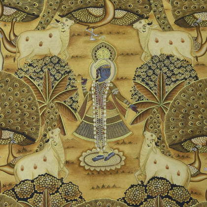 Krishna with Peacocks - 02, Nemichand, Ethnic Art - Artisera