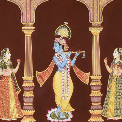 Krishna Playing Flute - 11, Nemichand, Ethnic Art - Artisera