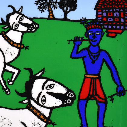 Krishna and Cows, Madhvi Parekh, Archer Art Gallery - Artisera