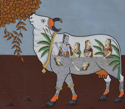 Cow Under Tree - 01, Narendra Kumar, Ethnic Art - Artisera