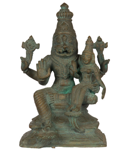 Lakshmi Narasimha, , Lost Wax Bronze Sculptures - Artisera