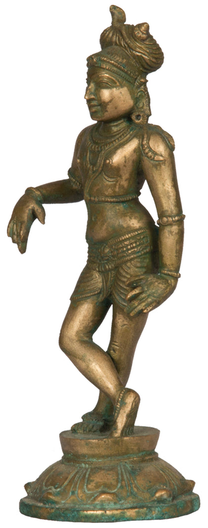 Shiva Wearing Turban (Chola Style) - II, , Lost Wax Bronze Sculptures - Artisera