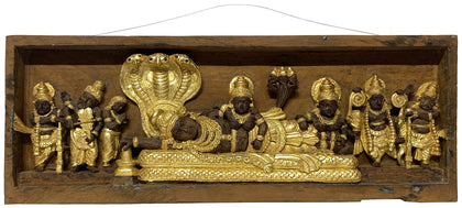 Anantashayana Gilded Panel, , Balaji's Antiques and Collectibles - Artisera