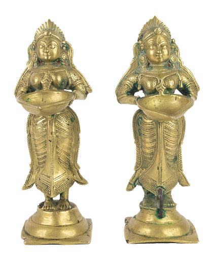 Deccan Deepalakshmis (Pair), , Ritual Lamps - Artisera