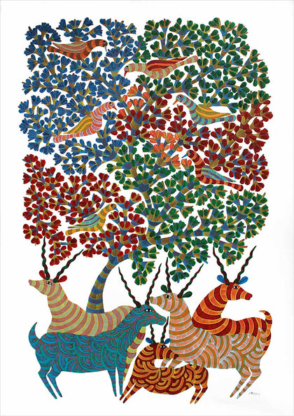 Gond - Untitled 82, Narmada Prasad Tekam, Arts of the Earth - Artisera