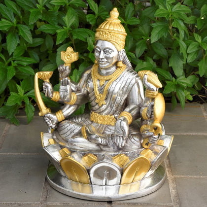 Lakshmi with Pure Gold Leaf, , Silver Showpieces - Artisera