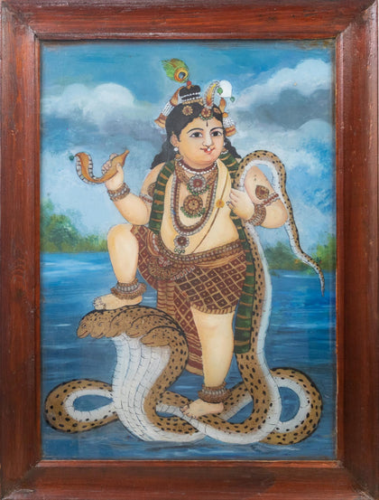 Kalinga Mardhana Krishna - 01, , Balaji Reverse Glass - Artisera