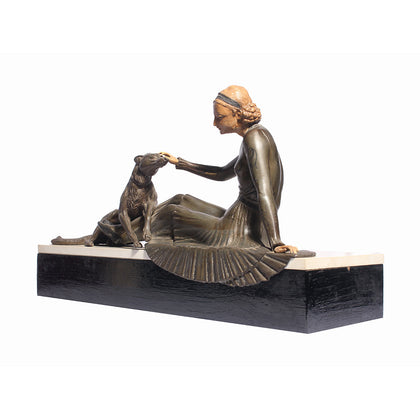 Art Deco Lady with Dog, , Essajees - Artisera