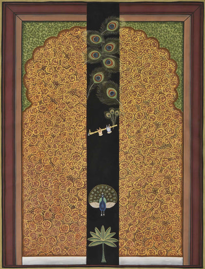 Krishna with Mor Pankh, Nemichand, Ethnic Art - Artisera