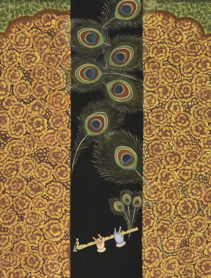Krishna with Mor Pankh, Nemichand, Ethnic Art - Artisera
