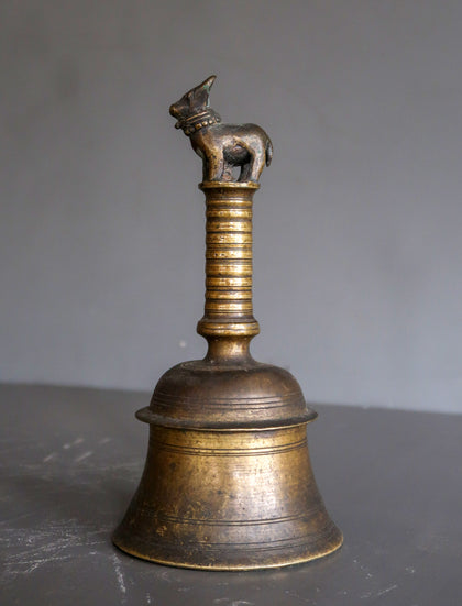 Ritual Bell with Nandi Finial, , Ritual Lamps - Artisera