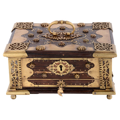 Jewelry Box with Brass Fittings, , Rani Arts & Teak - Artisera